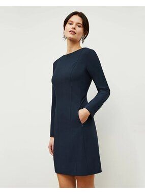 MM LAFLEUR Novara 2.0 Recycled Wonderex Midnight Navy Dress Size 14 NEW NWT